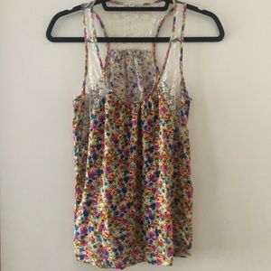 Floral bright tank top